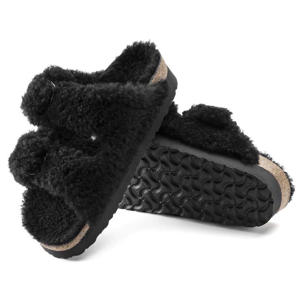 Birkenstock Arizona Big Buckle | Teddy Black | EU 41| Ladies 10 | Narrow
